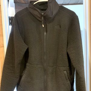 North face zip up jacket, light sherpa material